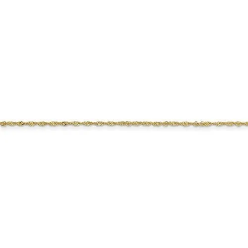 10KT YELLOW GOLD 1.10MM SINGAPORE ANKLET