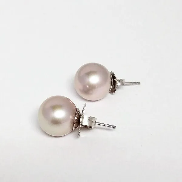 11MM Pink Pearl Stud Earrings