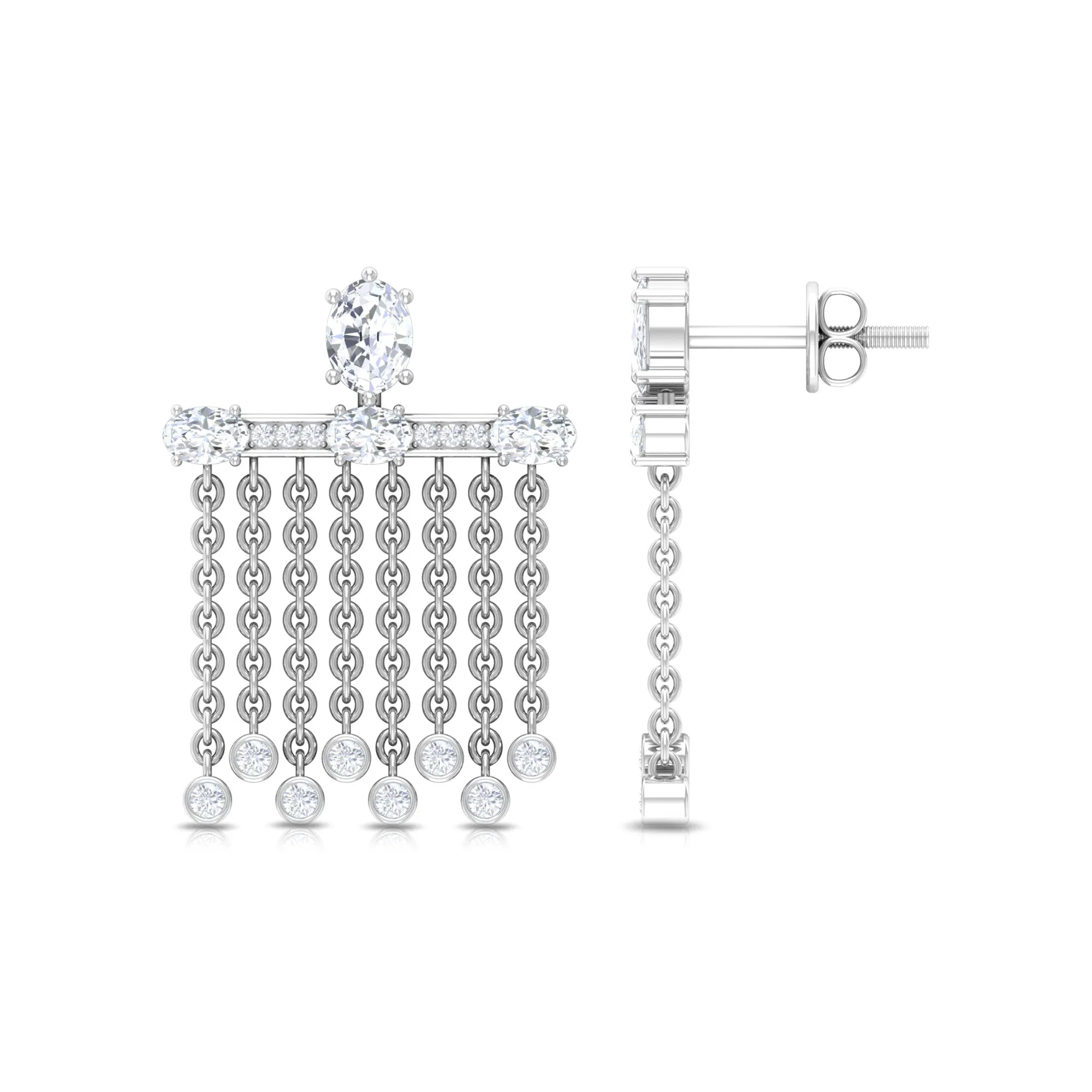 1.25 CT Cubic Zirconia Bridal Chandelier Waterfall Earrings