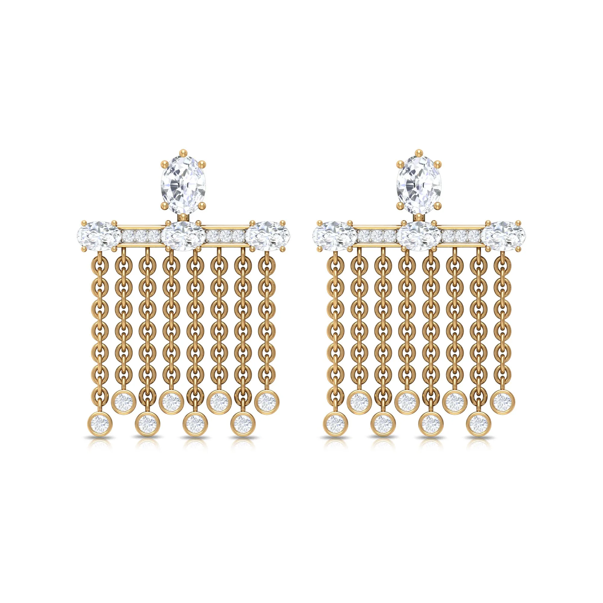 1.25 CT Cubic Zirconia Bridal Chandelier Waterfall Earrings