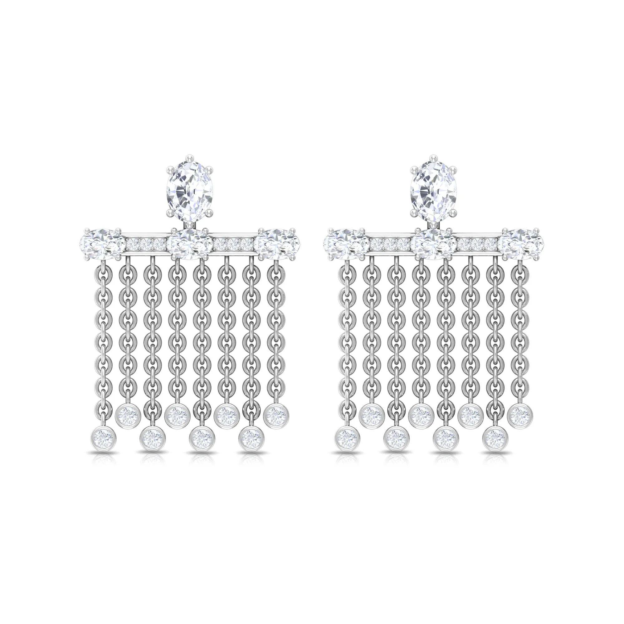 1.25 CT Cubic Zirconia Bridal Chandelier Waterfall Earrings