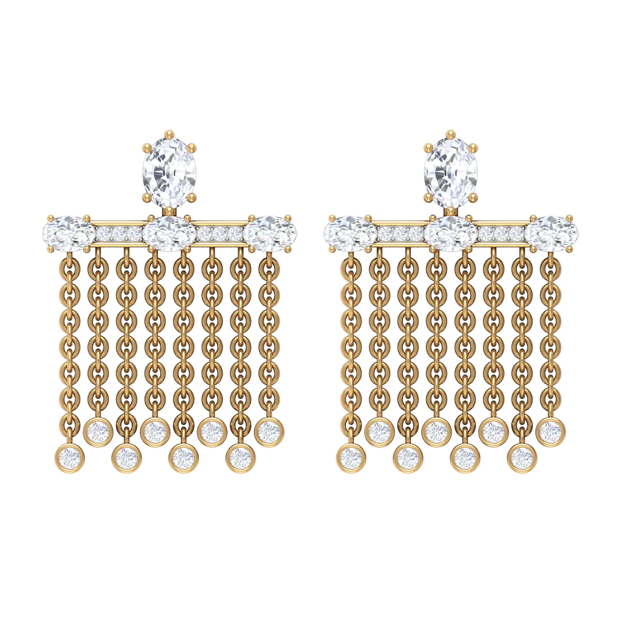 1.25 CT Cubic Zirconia Bridal Chandelier Waterfall Earrings