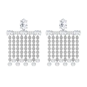 1.25 CT Cubic Zirconia Bridal Chandelier Waterfall Earrings