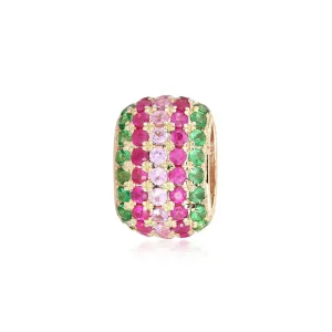 14K GOLD COLORFUL GEMSTONE RONDELLE