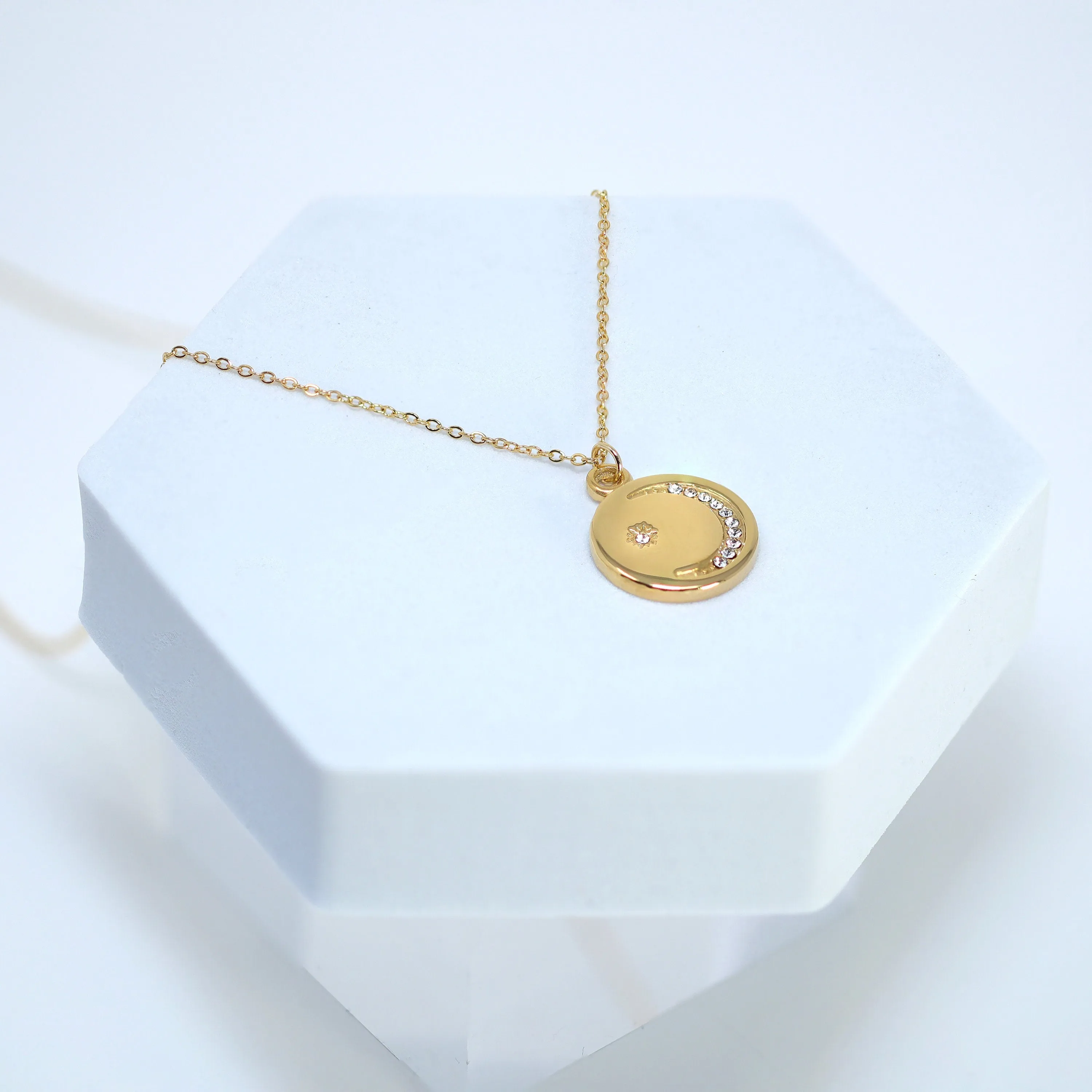 14k Gold Plated Moon Star Necklace • Minimalist Jewelry • Stainless Steel Necklace • Gift For Her