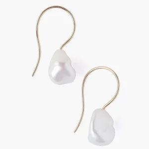 14K White Keishi Pearl Earrings