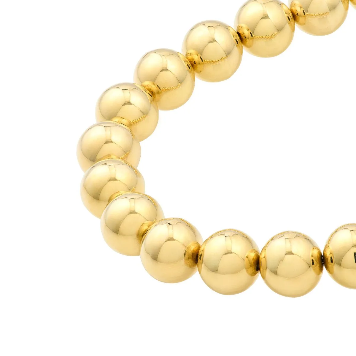 14K Yellow Gold 10.00mm Beaded Bracelet