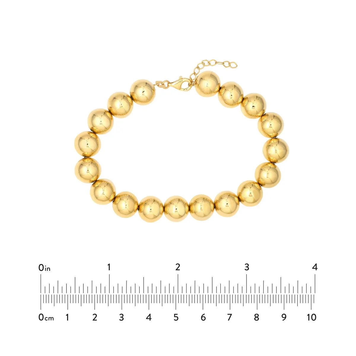 14K Yellow Gold 10.00mm Beaded Bracelet