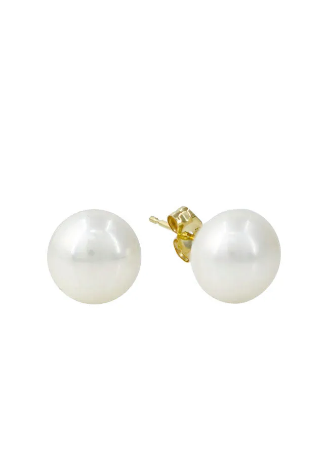 14K Yellow Gold Fresh Water Cultured Pearl Earrings