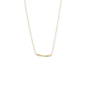 16"   2" 1/2 Twist Textured Bar Necklace