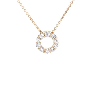 18ct Yellow Gold Diamond Circle Necklace 18"