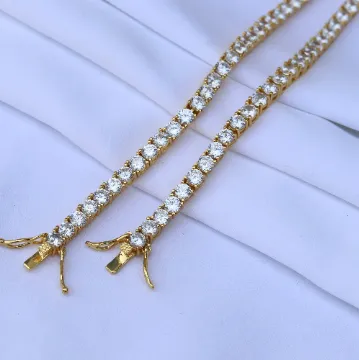 18K Gold-Filled Diamond Tennis Chain Necklace