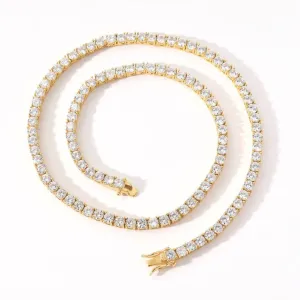 18K Gold-Filled Diamond Tennis Chain Necklace