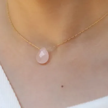 18K Gold-Filled Teardrop Gemstone Necklace | Healing Crystal Necklace