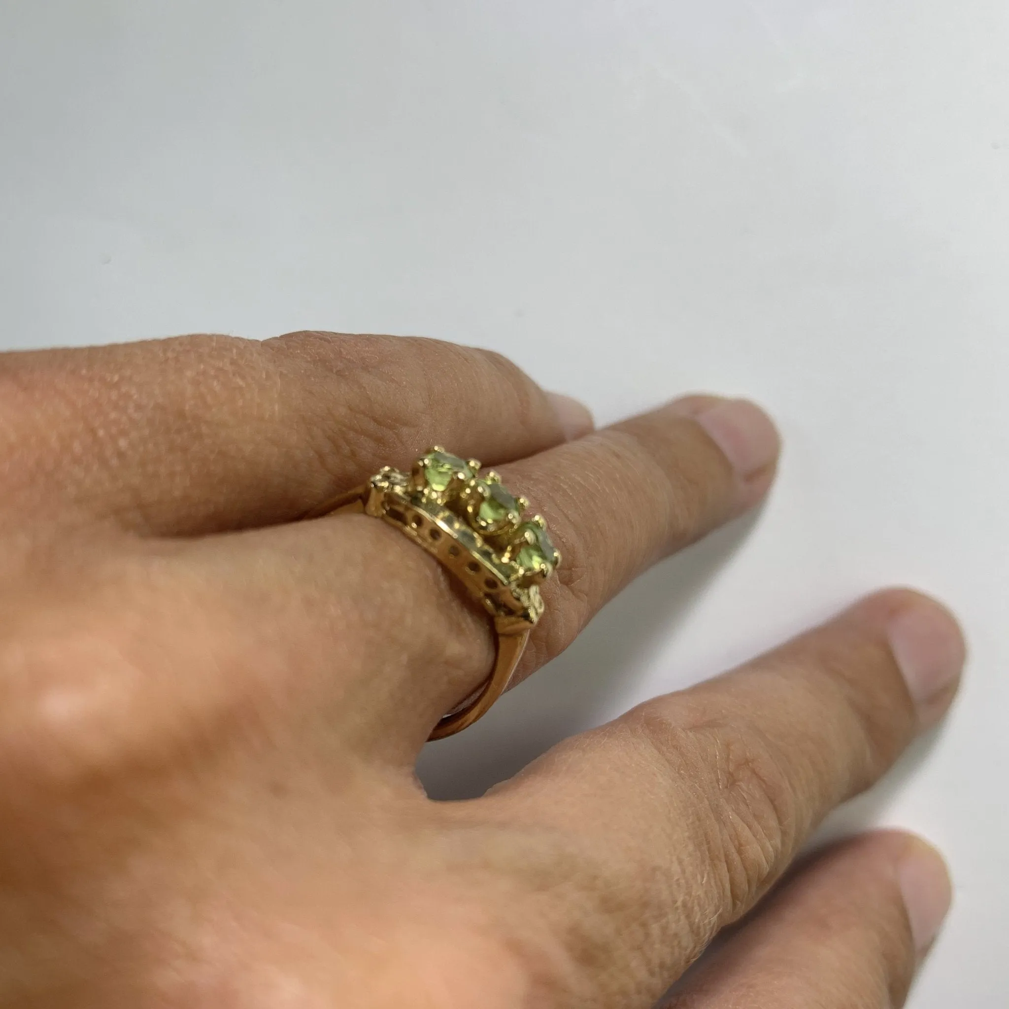 1960s Peridot Ring in a 14k Yellow Gold Setting.  August Birthstone. 16th Anniversary Gift. Estate Jewelry.