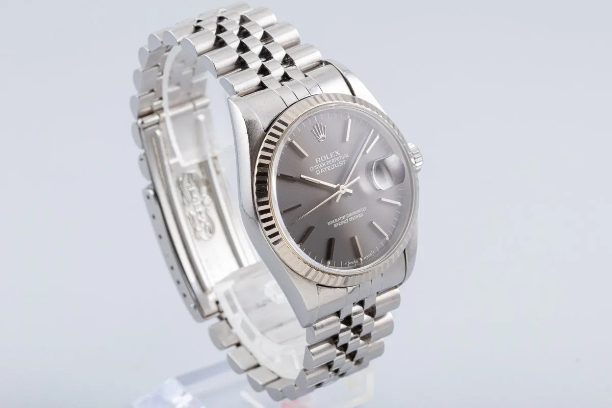 1994 Unpolished Rolex DateJust 16234 with Gray Dial