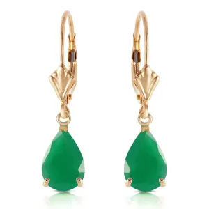 2 Carat 14K Solid Yellow Gold Extravaganza Emerald Earrings