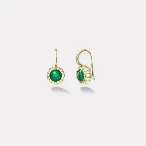 2.37ct Round Emeralds Heirloom Bezel Earrings