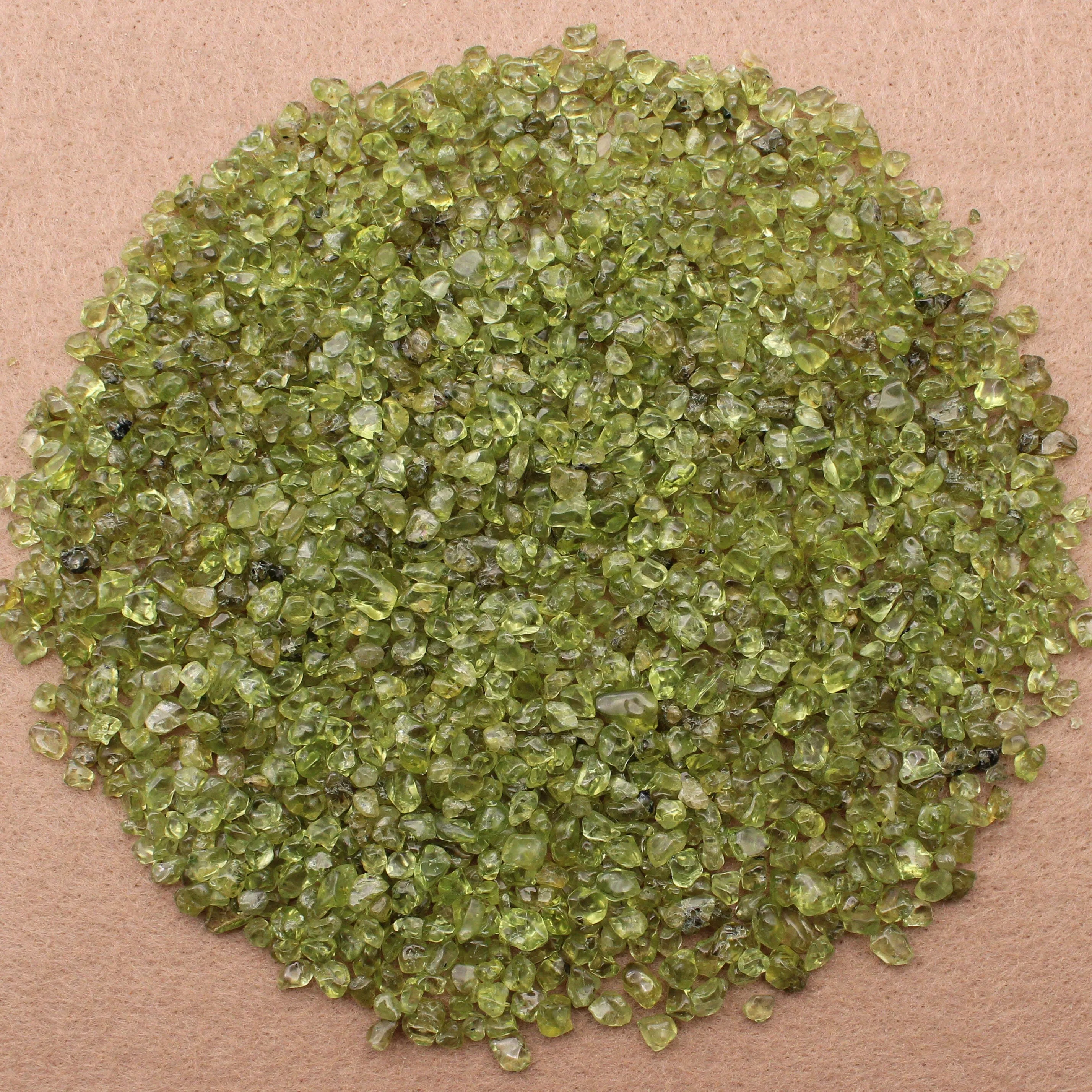 3.5oz Natural Peridot Olivine Green Fish Aquarium Gravel Vase Filler Gems Rocks Pebbles Stones For Jewelry Decor Chips Decoration Supplies