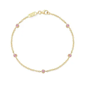 5 Illusion Set Pink Sapphire Accent Bracelet