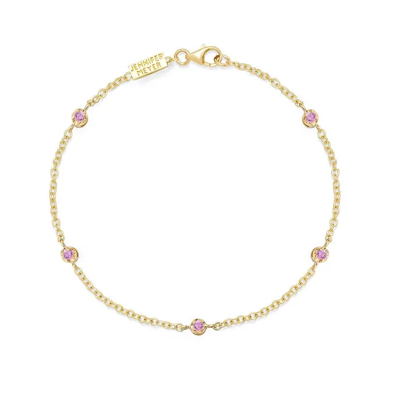 5 Illusion Set Pink Sapphire Accent Bracelet