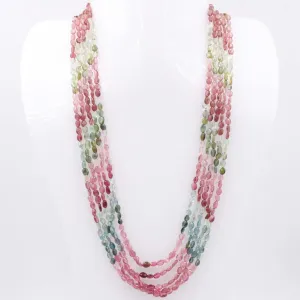 5 Strand Necklace Tourmaline Necklace Natural Gemstone Gemstone Necklace Layered Necklace Tourmaline Necklace SKU 6143265