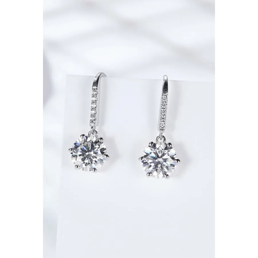 6-Prong Moissanite Drop Earrings