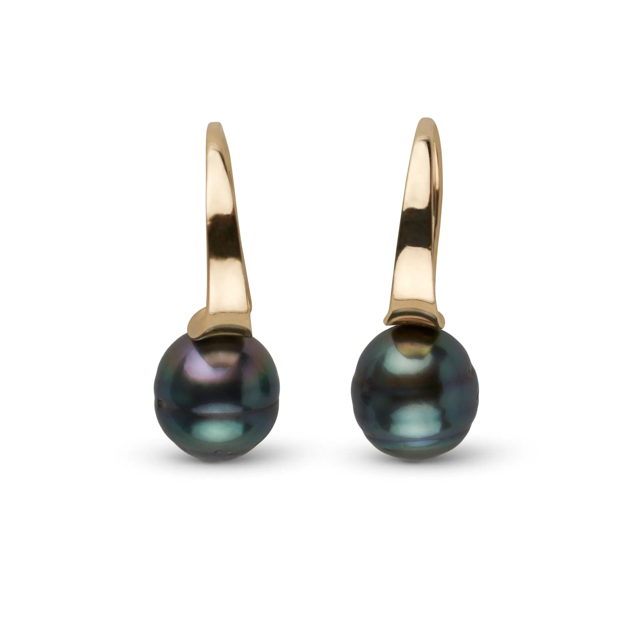 6.0-7.0 mm Tahitian Baroque Pearl Crescent Hoop Earrings