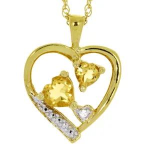 .61ct Citrine Heart Love Pendant Sterling Silver