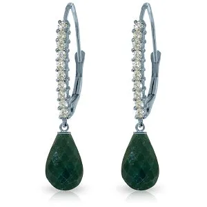 6.9 Carat 14K Solid White Gold Accept My Passion Emerald Diamond Earrings