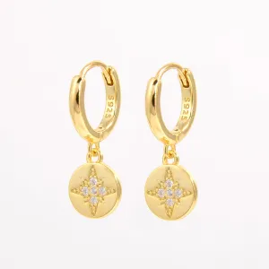 925 Sterling Silver Inlaid Zircon Earrings