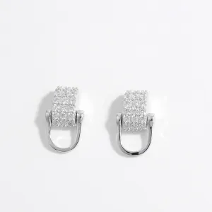 925 Sterling Silver Inlaid Zircon Earrings