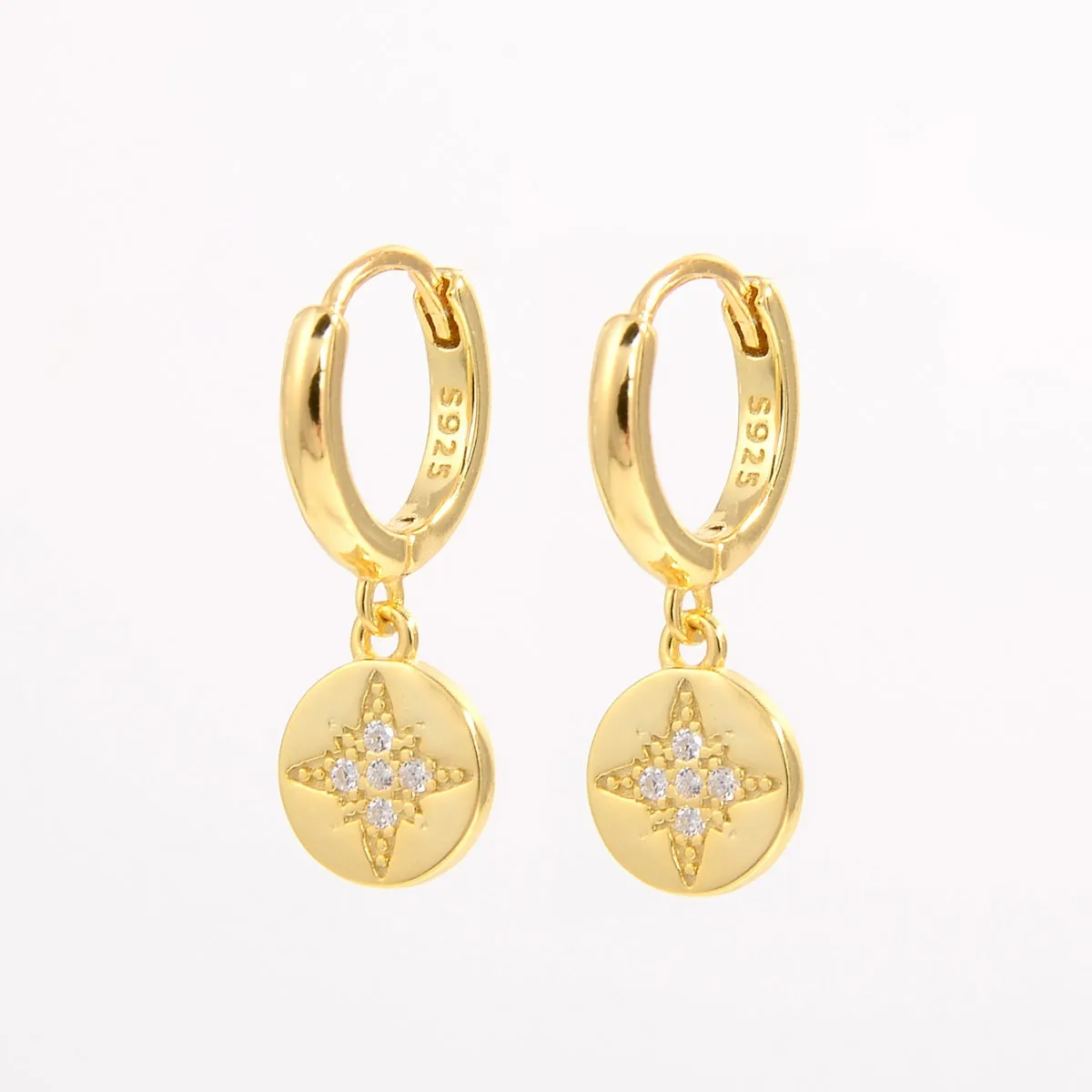 925 Sterling Silver Inlaid Zircon Earrings