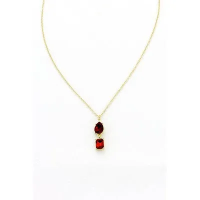 Allie Necklace - Double Ruby