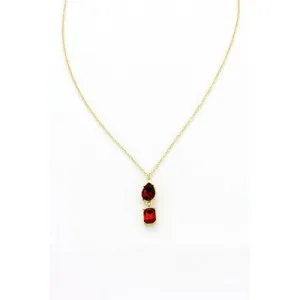 Allie Necklace - Double Ruby