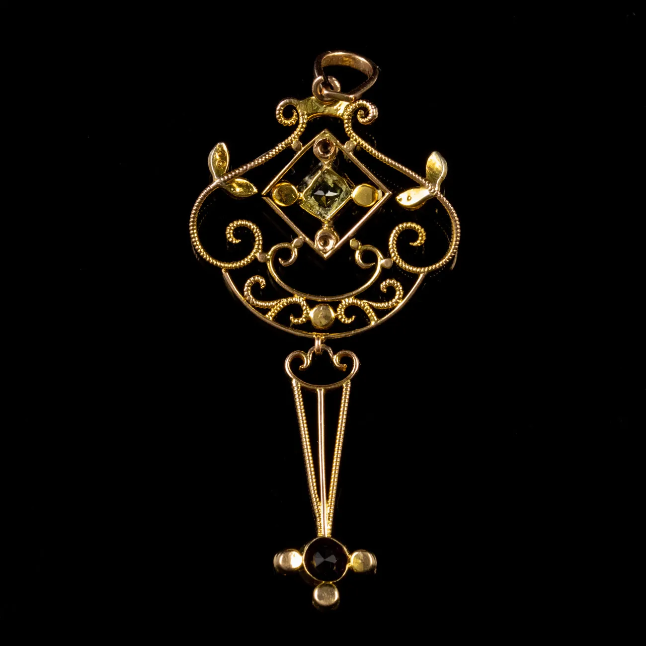 Antique Edwardian Suffragette Pendant 9Ct Yellow Gold Circa 1910