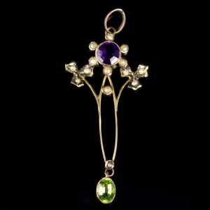 Antique Victorian Suffragette Pendant 9Ct Circa 1900