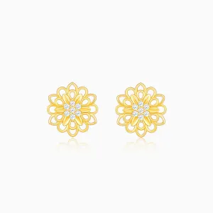 Anushka Sharma Golden Blooming Flower Stud Earrings