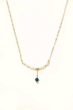 Apatite Drop Pearl Beaded Necklace