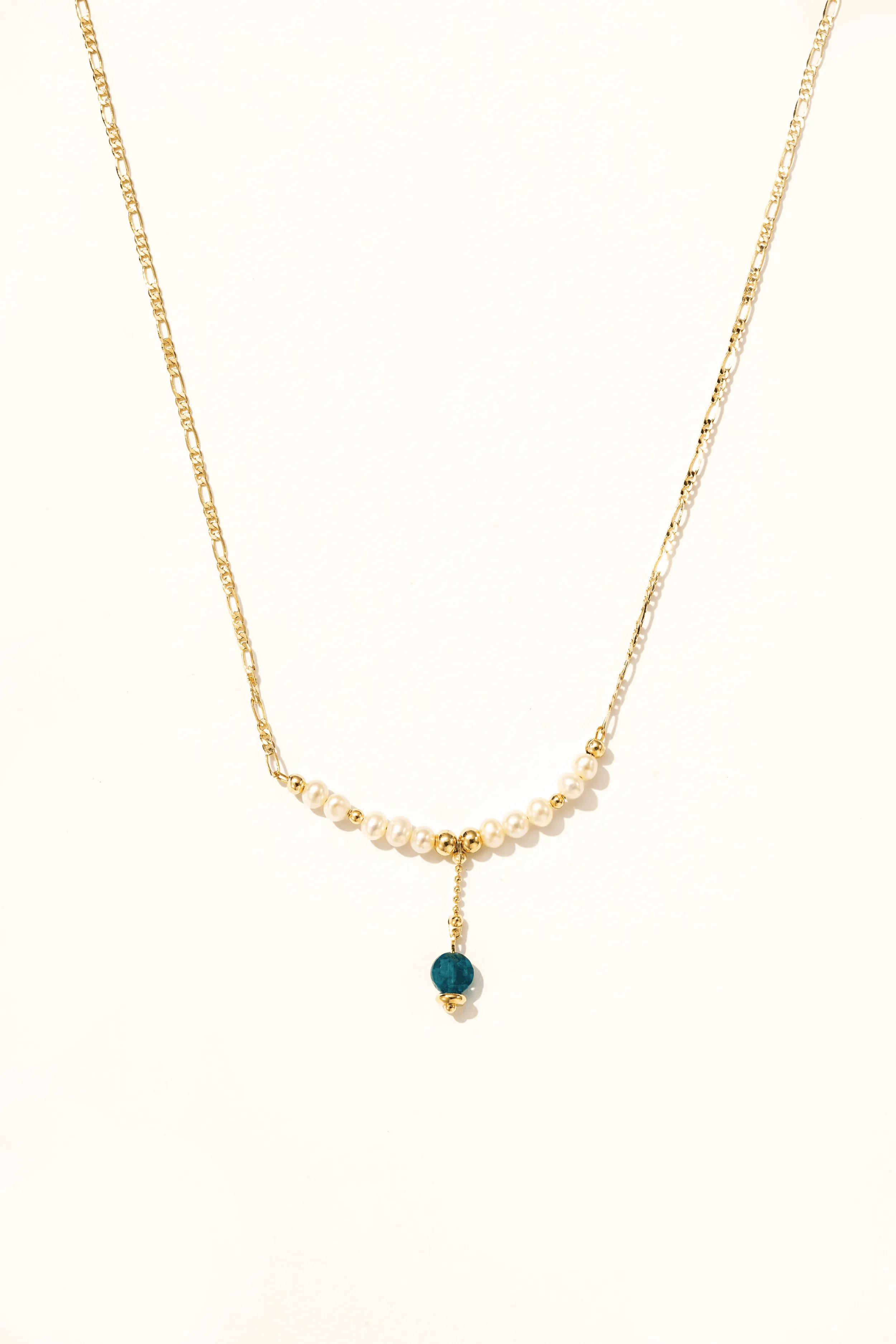 Apatite Drop Pearl Beaded Necklace