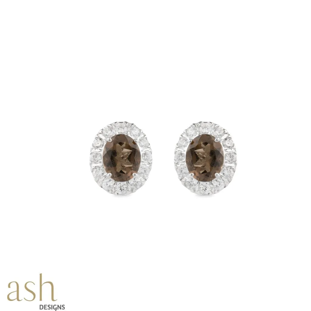 Araliya Smoky Semi Precious Earring Studs