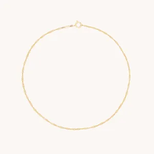 Astrid Chain Anklet in Solid Gold