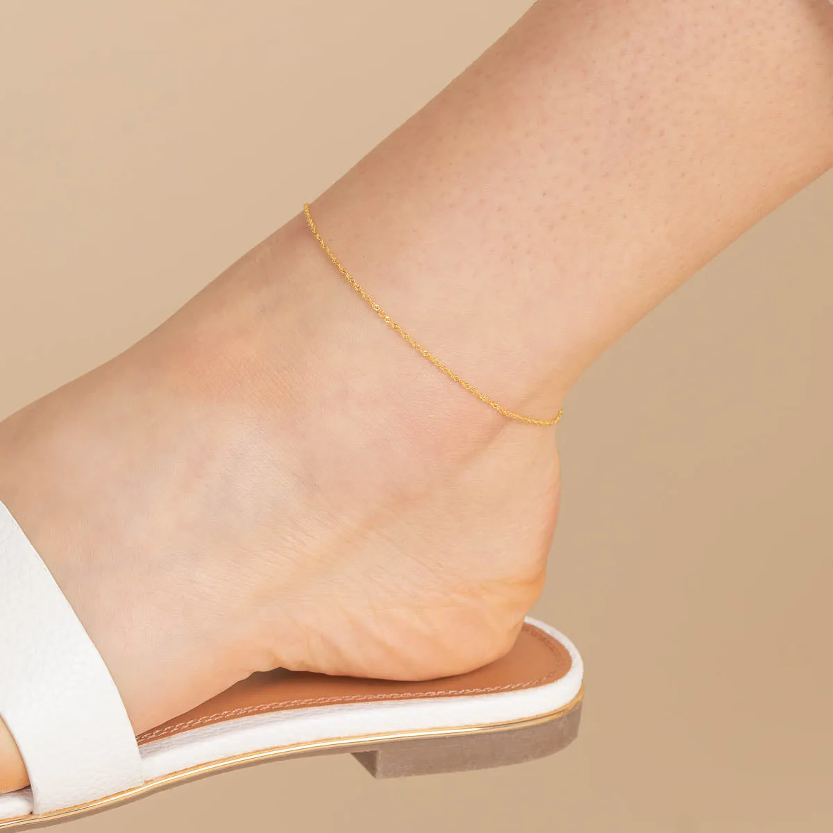 Astrid Chain Anklet in Solid Gold