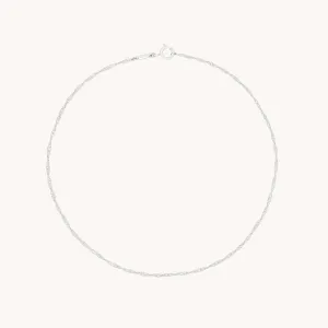 Astrid Chain Anklet in Solid White Gold