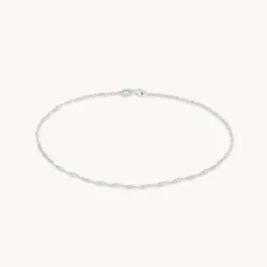 Astrid Chain Anklet in Solid White Gold