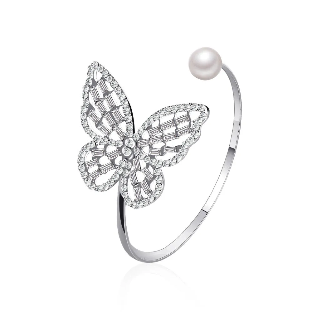 B855 - Hollow Zircon Butterfly Bracelet