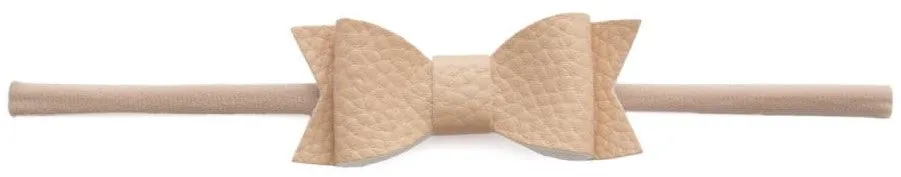 Baby Bling Leather Bow Tie Skinny Headband (20  Colors)