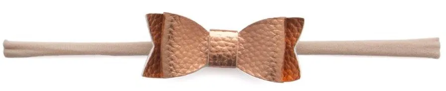 Baby Bling Leather Bow Tie Skinny Headband (20  Colors)