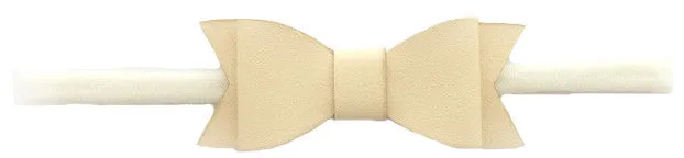 Baby Bling Leather Bow Tie Skinny Headband (20  Colors)