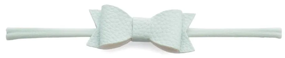 Baby Bling Leather Bow Tie Skinny Headband (20  Colors)